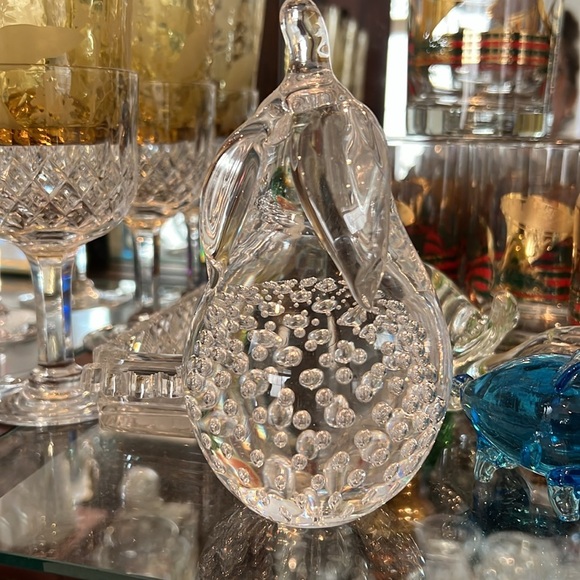 Handblown Bullicante Pear Swedish Paperweight Art Glass by FM Ronneby - Picture 6 of 8